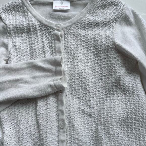 Hanna Andersson White Textured Cardigan - Size 130 - Picture 4 of 4
